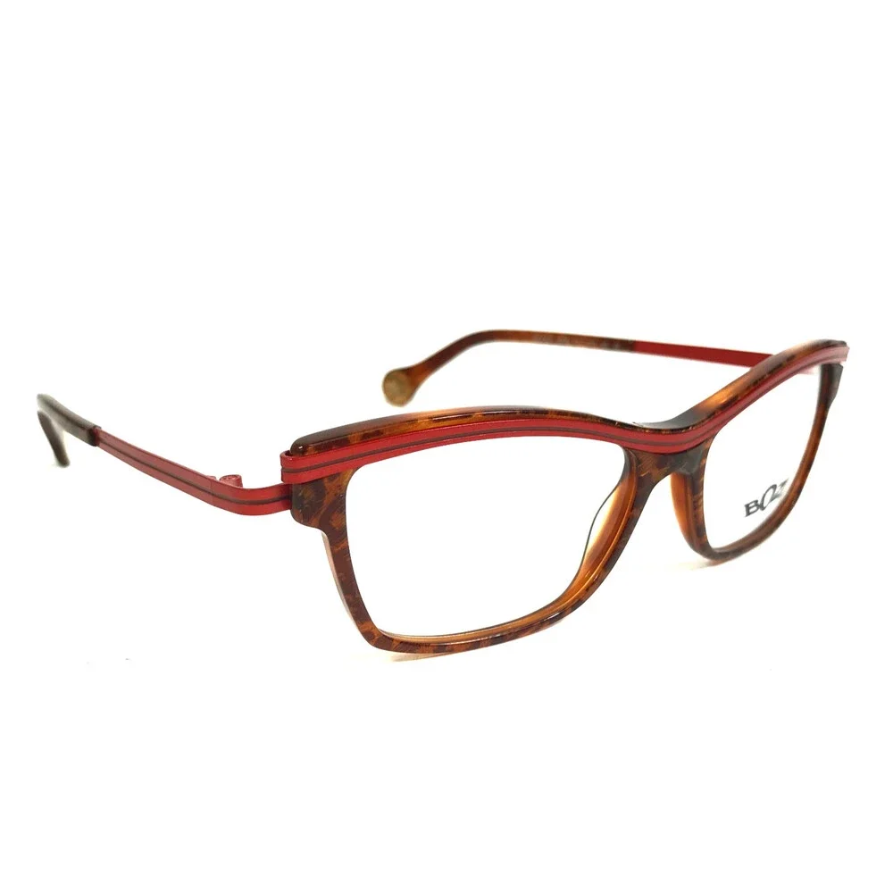 BOZ Eyeglasses Frames WOODY 9530 Brown Panther Red Matte Striped 53-15.5-135